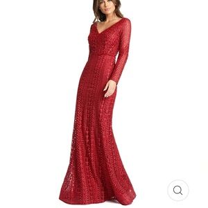 Red Crystal and sequin Mac Duggal Size 14.